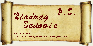 Miodrag Dedović vizit kartica